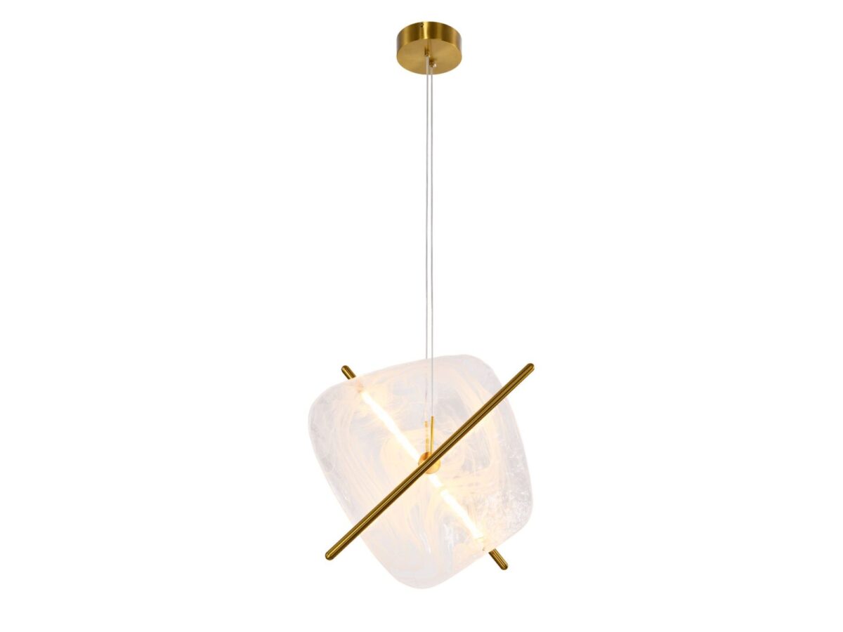 Lampa wisząca LED Avatona brązowa z białym szkłem
