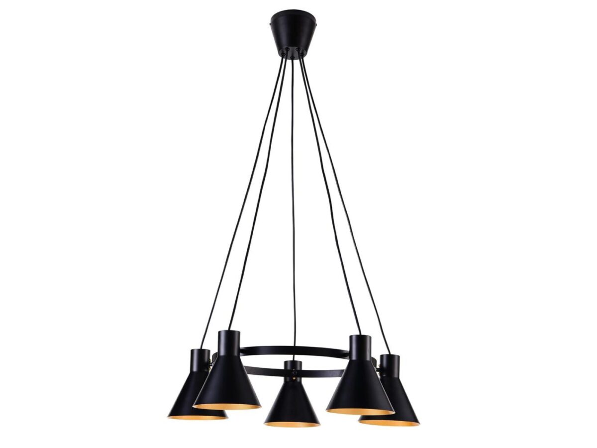 Lampa wisząca Avelano 5-punktowa 65 cm czarna
