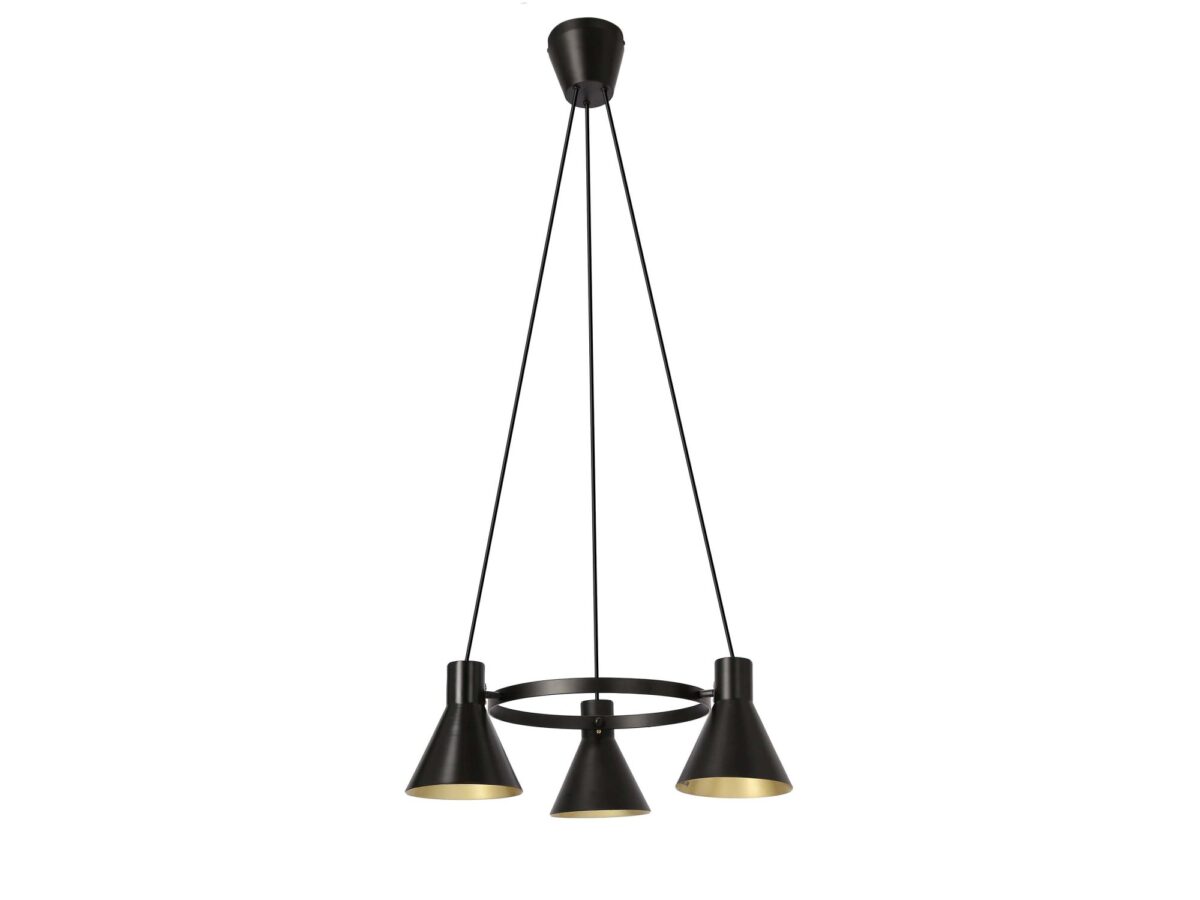 Lampa wisząca Avelano 3-punktowa 55 cm czarna