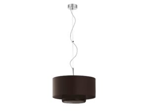 Miniaturka 2 - Lampa wisząca Aveo brązowy abażur, ciemny klosz i chromowane zawieszenie