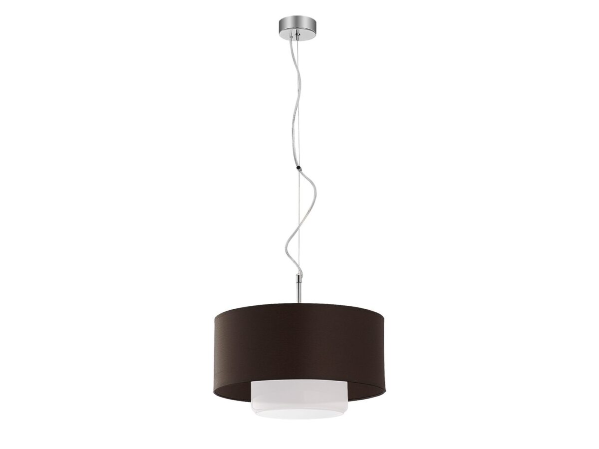 Lampa wisząca Aveo z abażurem i szklanym kloszem
