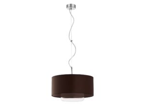 Miniaturka 1 - Lampa wisząca Aveo brązowy abażur, przezroczysty klosz i chromowane zawieszenie