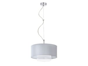 Miniaturka 4 - Lampa wisząca Aveo jasny abażur z białym kloszem na chromowanym zawieszeniu