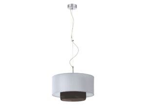 Miniaturka 5 - Lampa wisząca Aveo jasny abażur z ciemnym wewnętrznym kloszem i chromowanym zawieszeniem