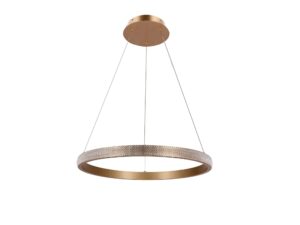 Miniaturka 3 - Lampa wisząca LED Avesela złoty ring 60 cm z dekoracją z przezroczystego akrylu