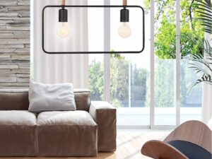Miniaturka 3 - Czarna lampa wisząca Avisena 2-punktowa w aranżacji
