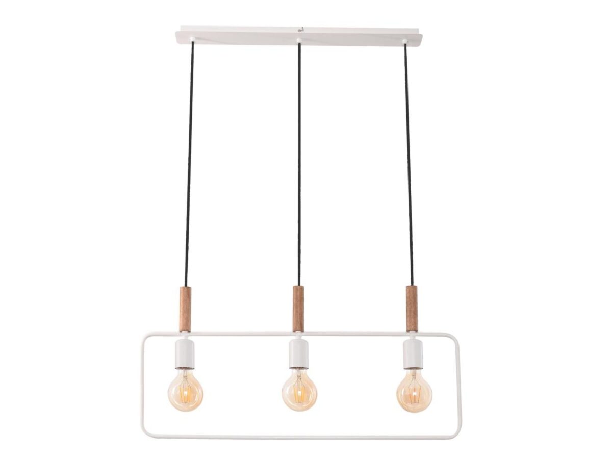Lampa wisząca Avisena 3-punktowa 70 cm metal i drewno