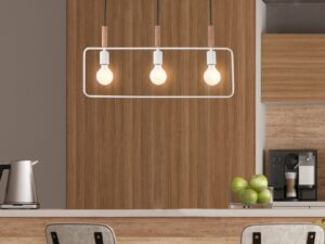Miniaturka 4 - Lampa wisząca Avisena biała z trzema źródłami E27 w aranżacji