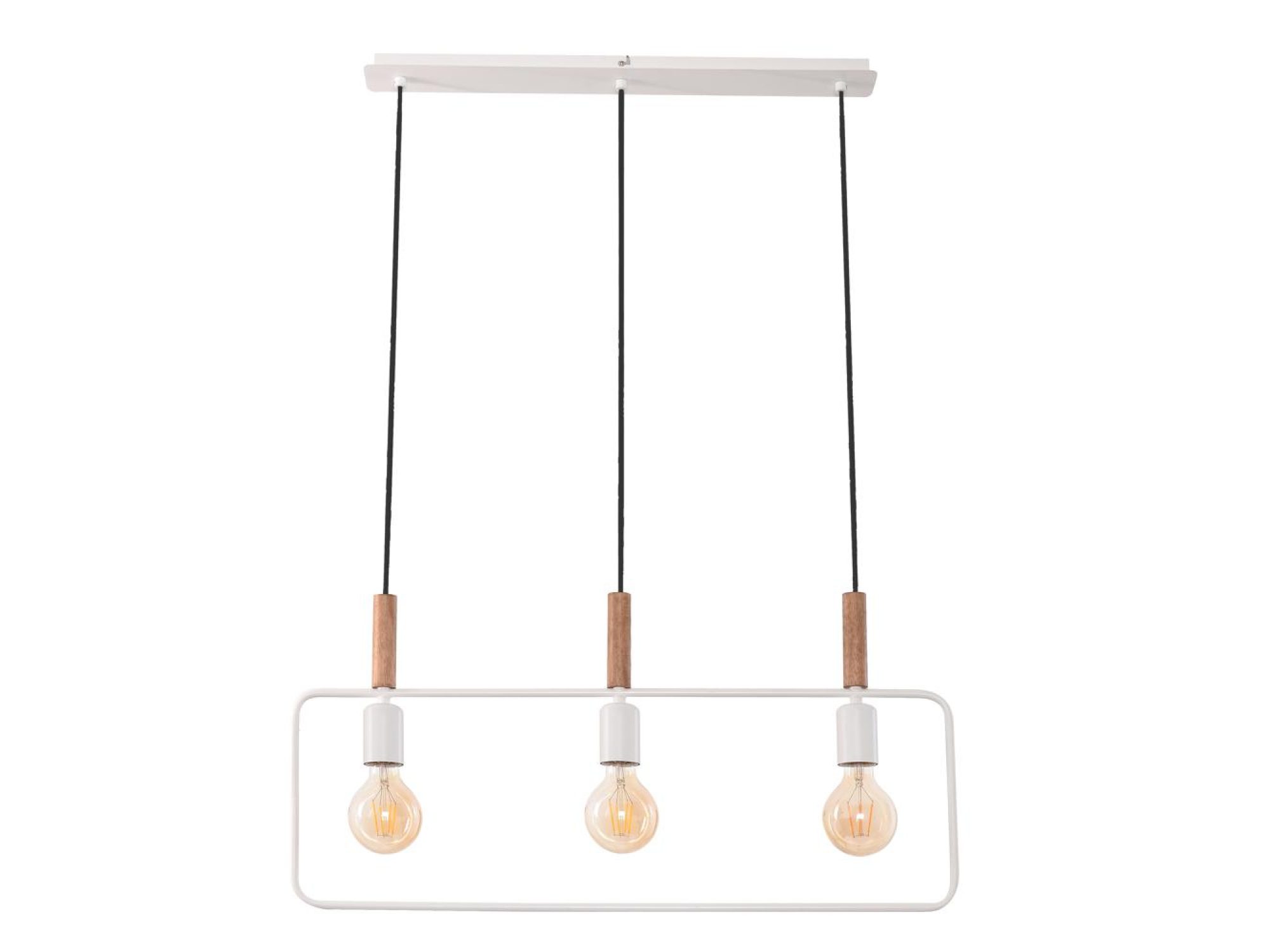 Biała lampa wisząca Avisena z trzema źródłami E27