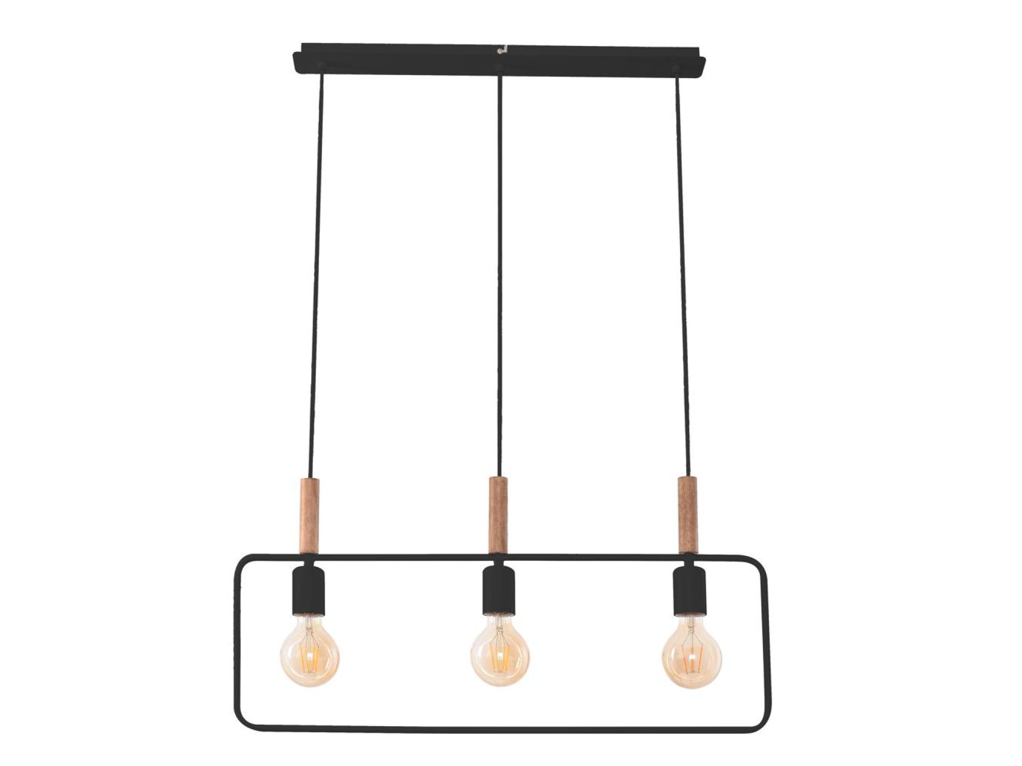 Czarna lampa wisząca Avisena z trzema punktami E27