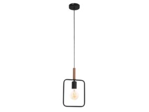 Miniaturka 2 - Lampa wisząca Avisena czarna z otwartą kwadratową ramą na białym tle