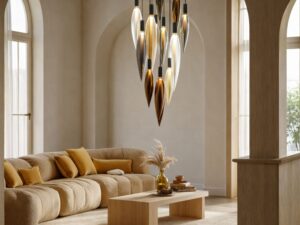 Miniaturka 2 - Lampa wisząca Avodela z wielokolorowymi szklanymi tubami we wnętrzu