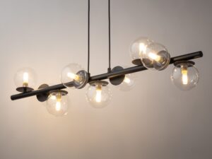 Miniaturka 7 - Lampa wisząca Avola kulki 9 z przezroczystymi kulami w aranżacji wnętrza