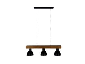 Miniaturka 2 - Lampa wisząca Avosira z trzema czarnymi kloszami widok na wprost
