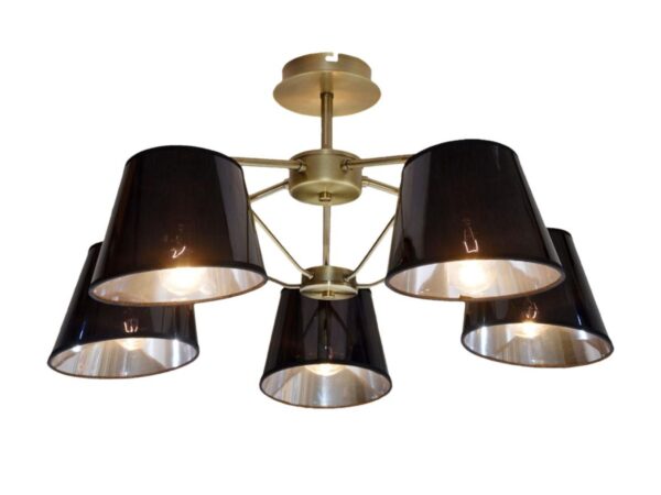 Lampa wisząca Balada w kolorze patyny z pięcioma abażurami