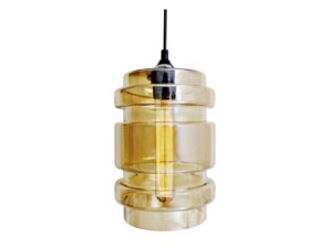 Miniaturka 2 - Lampa wisząca Balisano bursztynowy szklany klosz i dekoracyjna żarówka