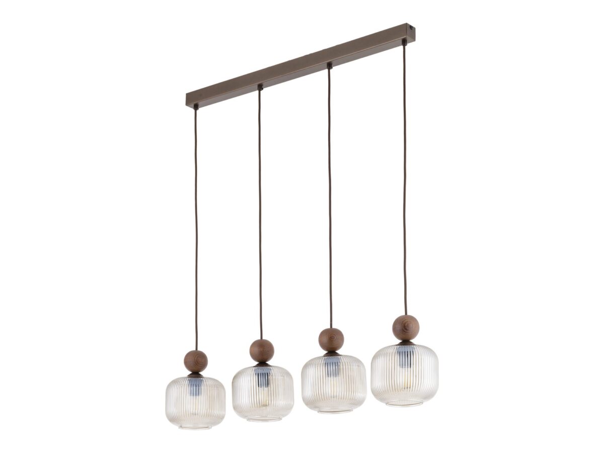 Lampa wisząca Ballo Listwa 4-punktowa orzech 80 cm