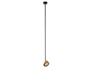 Miniaturka 1 - Lampa wisząca Bar 1 L 113 cm z czarną konstrukcją i złotym kloszem