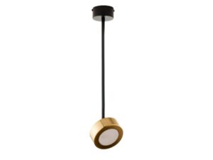 Miniaturka 8 - Lampa wisząca Bar 1 S 47 cm czarna ze złotym ruchomym reflektorem GX53 na białym tle