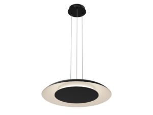 Miniaturka 1 - Cała czarna lampa wisząca Belarano LED 30 W na białym tle z okrągłą podsufitką