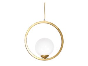 Miniaturka 6 - Lampa wisząca Beledena w wykończeniu mosiądz, pojedynczy klosz