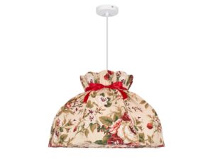 Miniaturka 3 - Lampa wisząca Belimela z kwiatowym abażurem i czerwoną kokardą