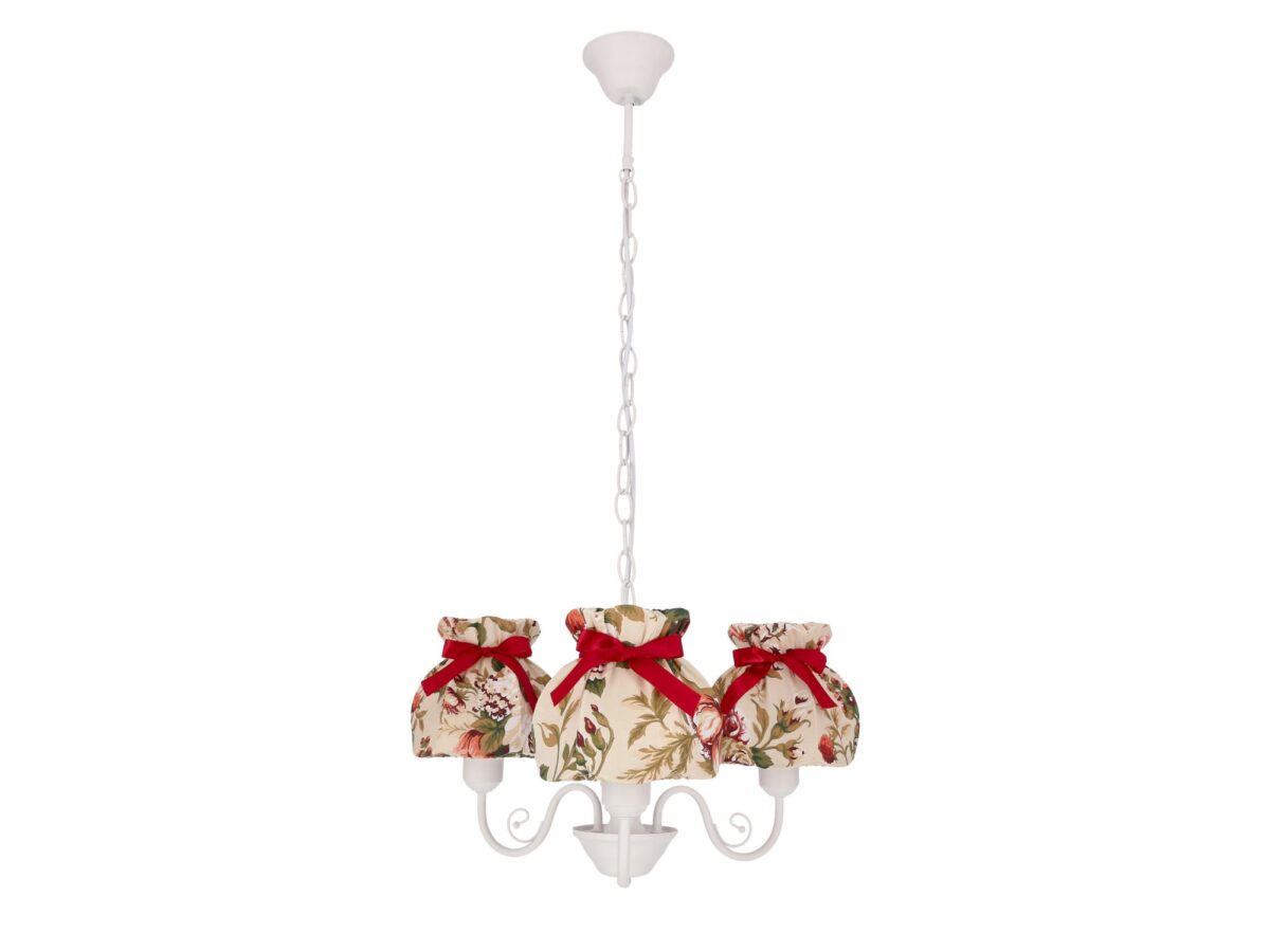 Lampa wisząca 3-punktowa Belimela 53 cm biało-czerwona