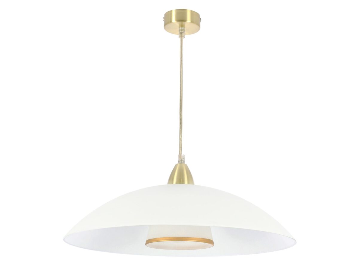 Lampa wisząca Belisena z białym szklanym kloszem 40 cm