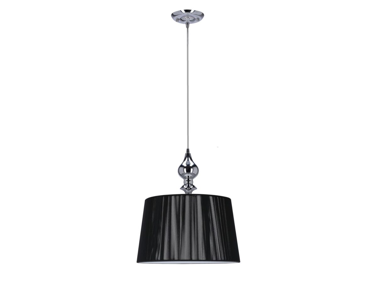 Lampa wisząca Beraveta 35 cm z czarnym nitkowym abażurem