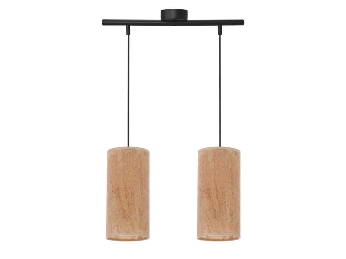 Lampa wisząca 2-punktowa Beredano 55 cm czarno-brązowa