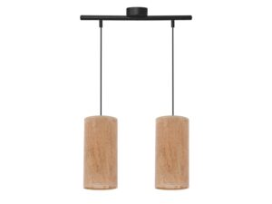 Miniaturka 3 - Lampa wisząca podwójna Beredano z korkowymi abażurami i czarną belką