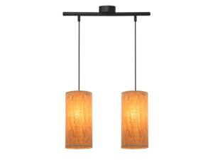 Miniaturka 1 - Zapalona lampa Beredano z dwoma beżowobrązowymi abażurami