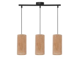 Miniaturka 4 - Lampa wisząca Beredano z trzema korkowymi abażurami i czarną belką