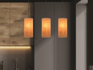 Miniaturka 2 - Lampa wisząca Beredano z czarną belką w aranżacji jadalni