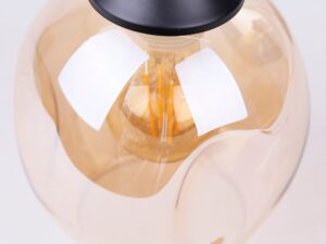 Miniaturka 2 - Czarna lampa wisząca Berevia z pojedynczym brązowym kloszem w drugiej aranżacji