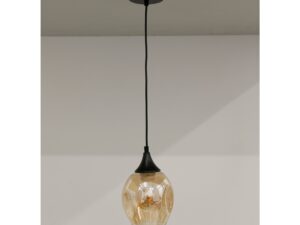 Miniaturka 1 - Lampa Berevia jednopunktowa z brązowym szkłem w aranżacji wnętrza