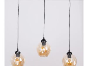Miniaturka 3 - Czarna lampa wisząca Berevia z trzema brązowymi kloszami w drugim ujęciu