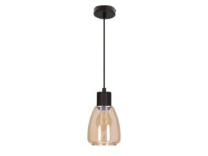 Miniaturka 1 - Lampa wisząca Berilino z bursztynowym szklanym kloszem