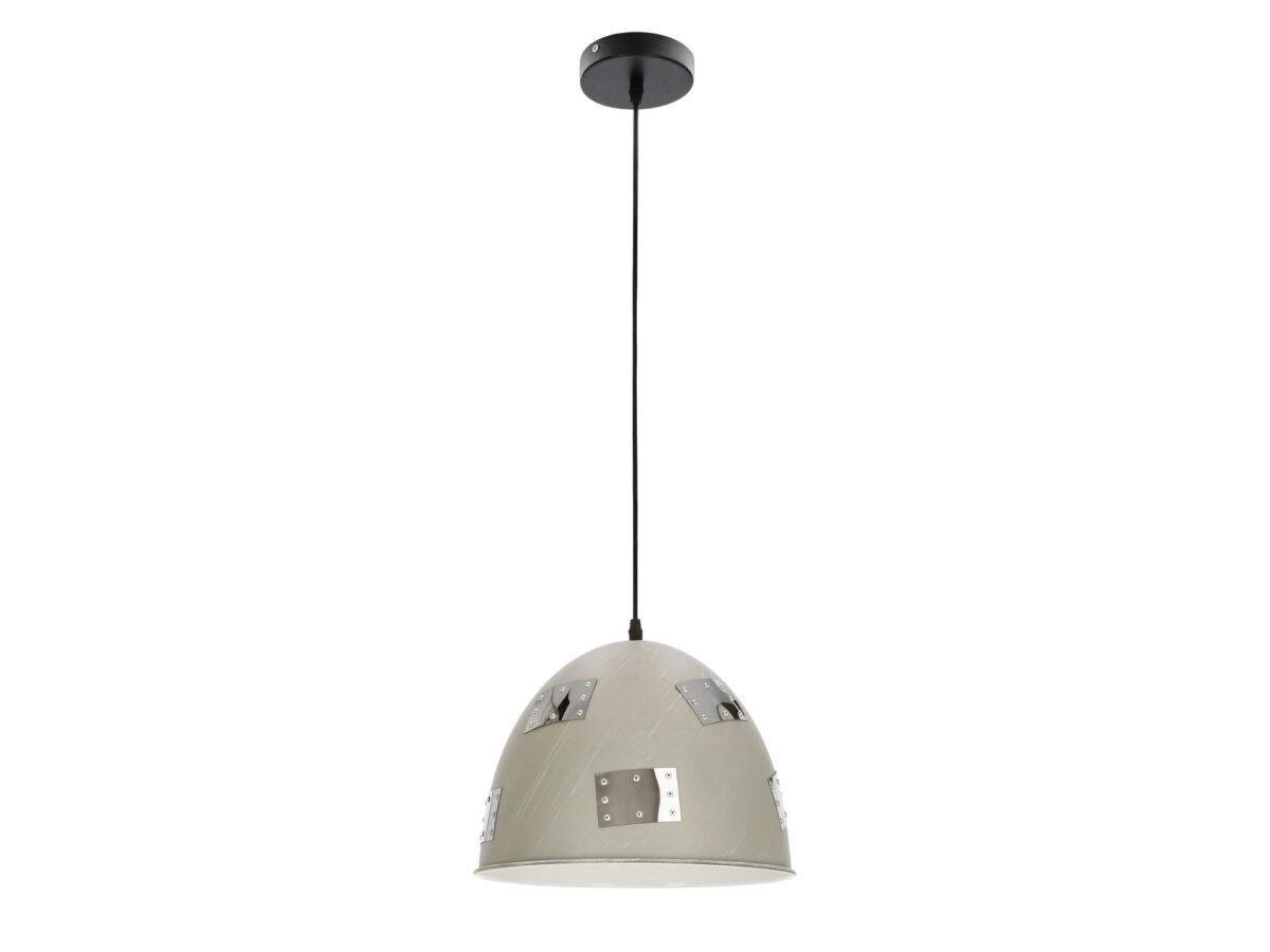 Lampa wisząca industrialna Berino 30 cm szara z chromem