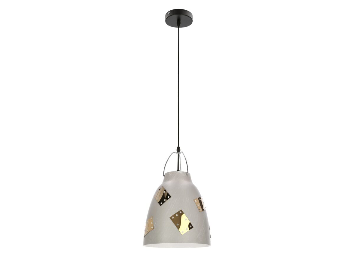 Lampa wisząca Berino 25 cm szara ze złotymi detalami