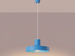 Miniaturka 2 - Lampa wisząca BIRNO błękitna z włączonym światłem