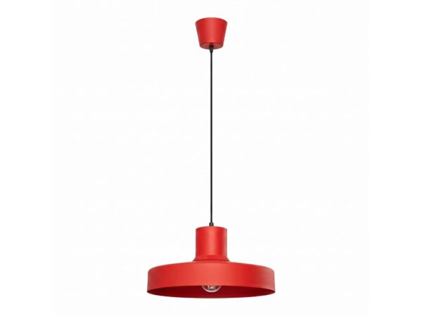 Lampa wisząca BIRNO czerwona na białym tle