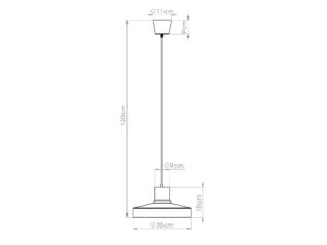 Miniaturka 10 - Lampa wisząca BIRNO różowa – rysunek wymiarowy