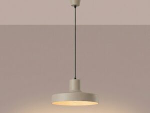 Miniaturka 2 - Lampa wisząca BIRNO taupe z włączonym światłem