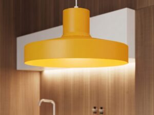 Miniaturka 7 - Lampa wisząca BIRNO żółta nad blatem kuchennym