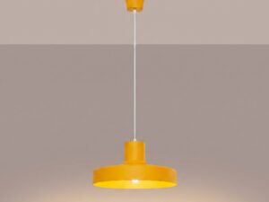 Miniaturka 2 - Lampa wisząca BIRNO żółta z włączonym światłem