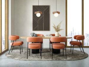 Miniaturka 2 - Dwie lampy wiszące Bloom 1 nad stołem w nowoczesnej jadalni, aranżacja producenta