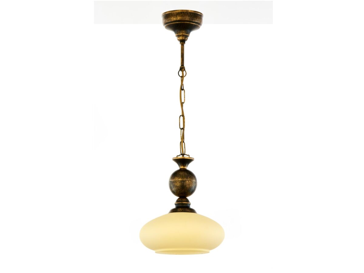Lampa wisząca Bolero ze szklanym kloszem – Czarna / Złota