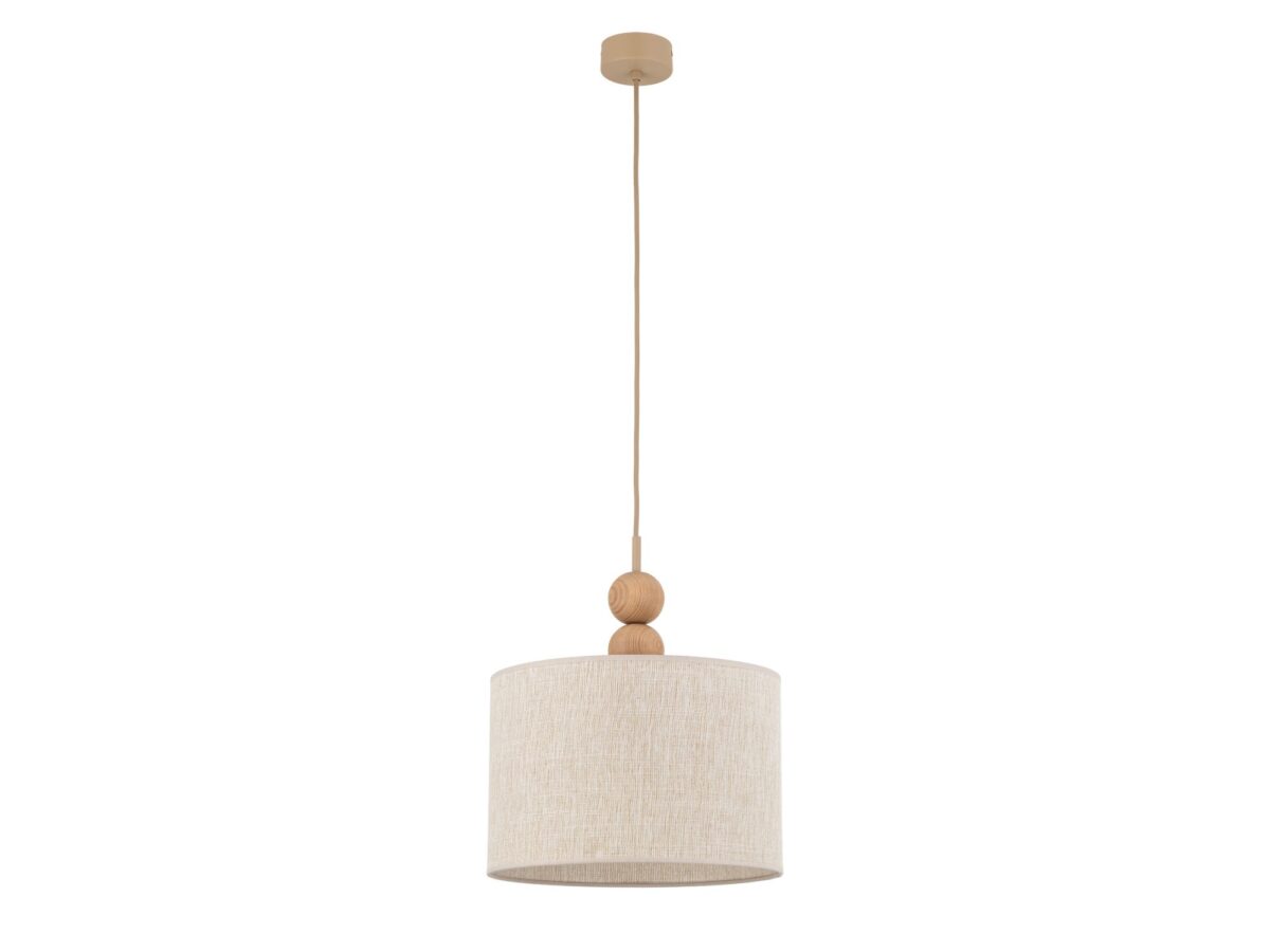 Lampa wisząca Bolla 1-punktowa z lnianym abażurem 30 cm
