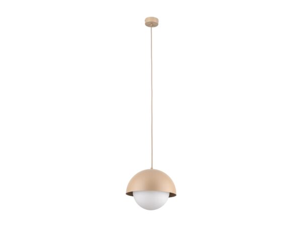 Lampa wisząca Bono M piaskowy beż z kloszem na białym tle